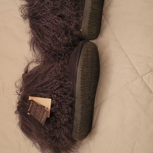 Bearpaw   leather Mongolian fur boots